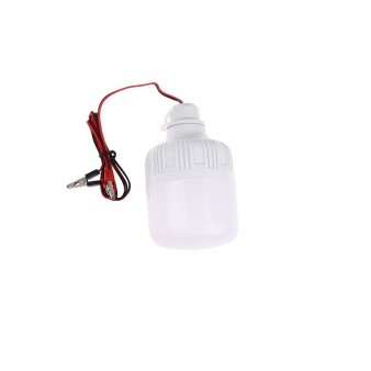 LED Лампа 12v 5W з крокодилами (12 Вольт 5 Ватт зажими) Циліндрична