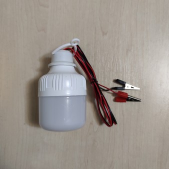 LED Лампа 12v 5W з крокодилами (12 Вольт 5 Ватт зажими) Циліндрична