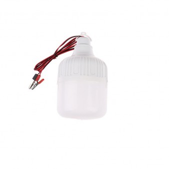 LED Лампа 12v 9W з крокодилами (12 Вольт 9 Ватт зажими) Циліндрична