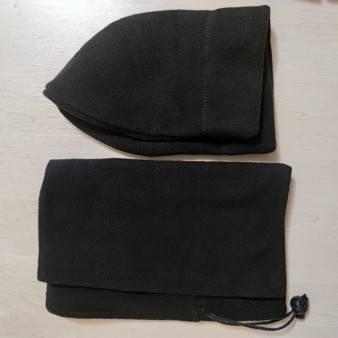 Шапка + баф комплект тактичний флісовий Чорний