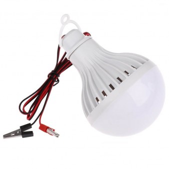 LED Лампа 12v 12W з крокодилами (12 Вольт 12 Ватт зажими) Кругла