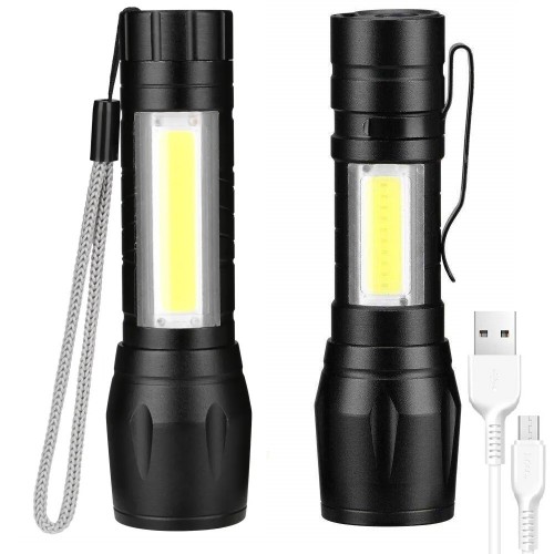 Ліхтар BL-513 СOB LED з боковою лампою на акумуляторі з зумом