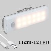 Автономний LED світильник з датчиком руху Warm 11см 12LED на акумуляторі