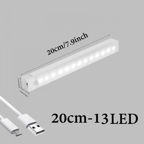 Автономний LED світильник з датчиком руху 20см 13LED White на акумуляторі