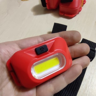 Ліхтар налобний LED СОВ TH2307 + покращений рефлектор на батарейках AAA Red