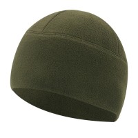 Зимова Флісова шапка Олива тактична туристична шапка на флісі Olive