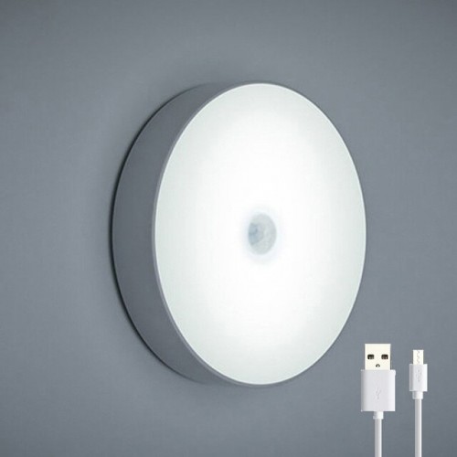 LED світильник з датчиком руху, нічник сенсорний круглий White
