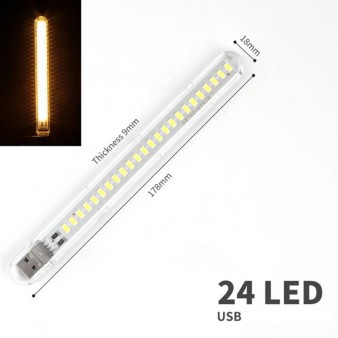 USB діодний світильник - Лампа LED USB 24 діода Теплий колір